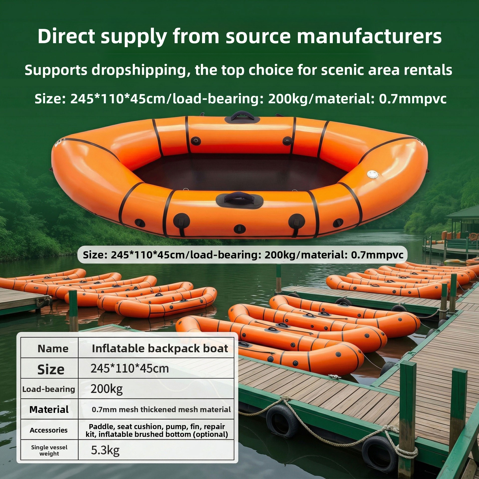 Inflatable Backpack Boat Singl - Fishing Backpack reseña y precio