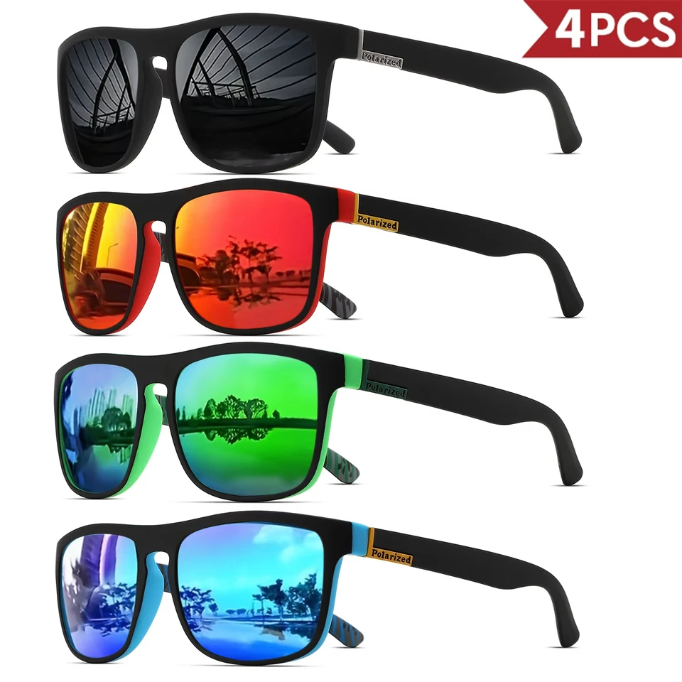 1-4PCS Men Classical Square Po - Fishing Sunglasses Polarized reseña y precio