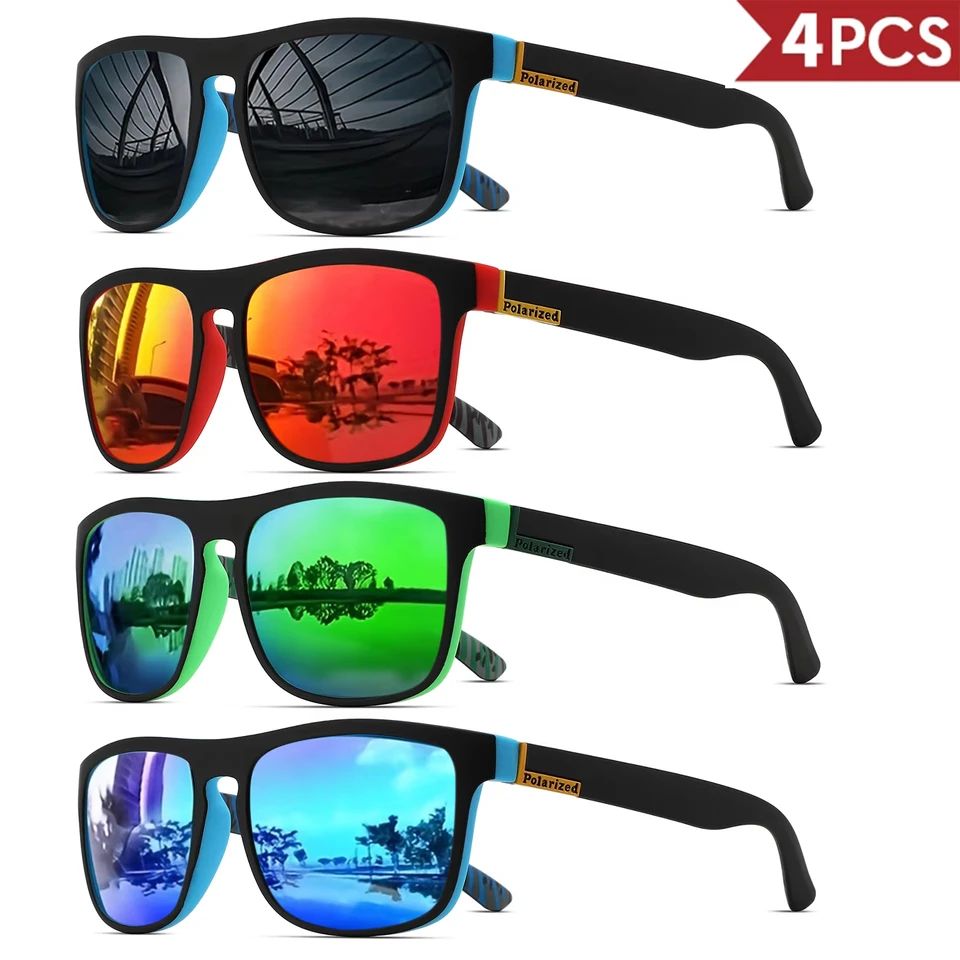 1-4PCS Men Classical Square Po - Fishing Sunglasses Polarized reseña y precio