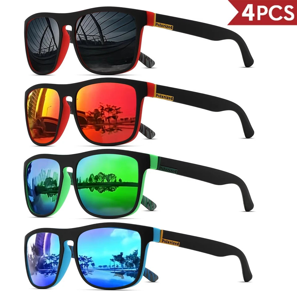 1-4PCS Men Classical Square Po - Fishing Sunglasses Polarized reseña y precio