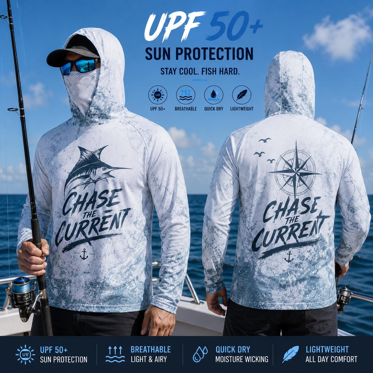 Fishing Hoodie Shirt Men Long  - Fishing Hoodie reseña y precio