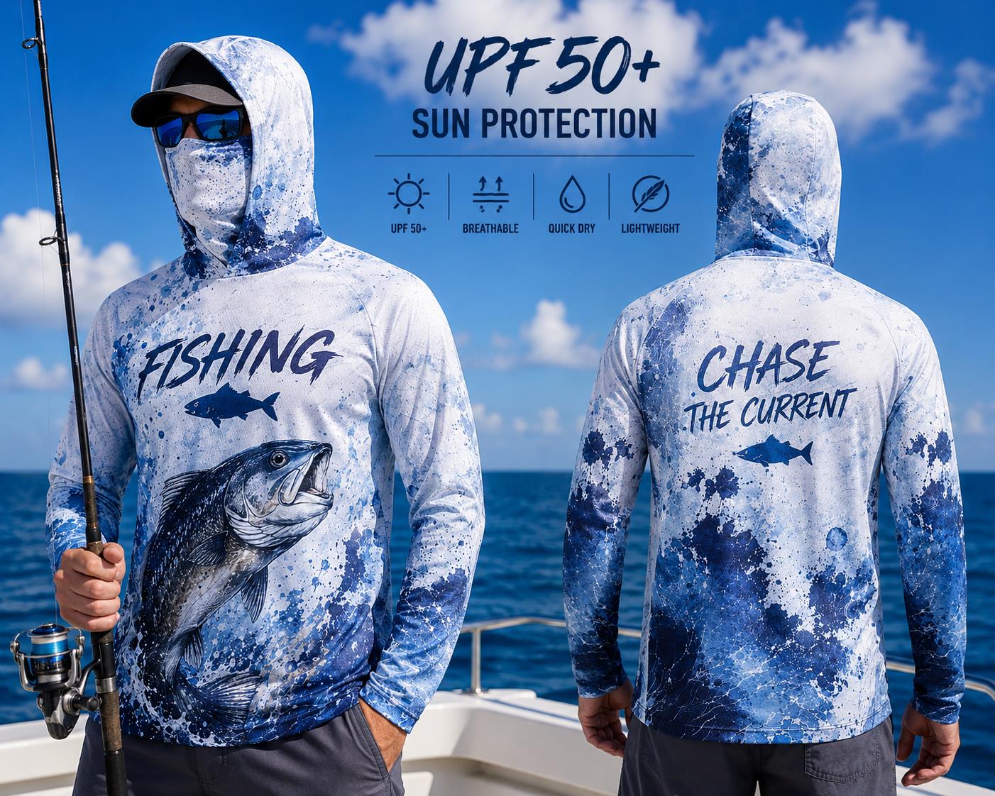 Fishing Hoodie Shirt Men Long  - Fishing Hoodie reseña y precio