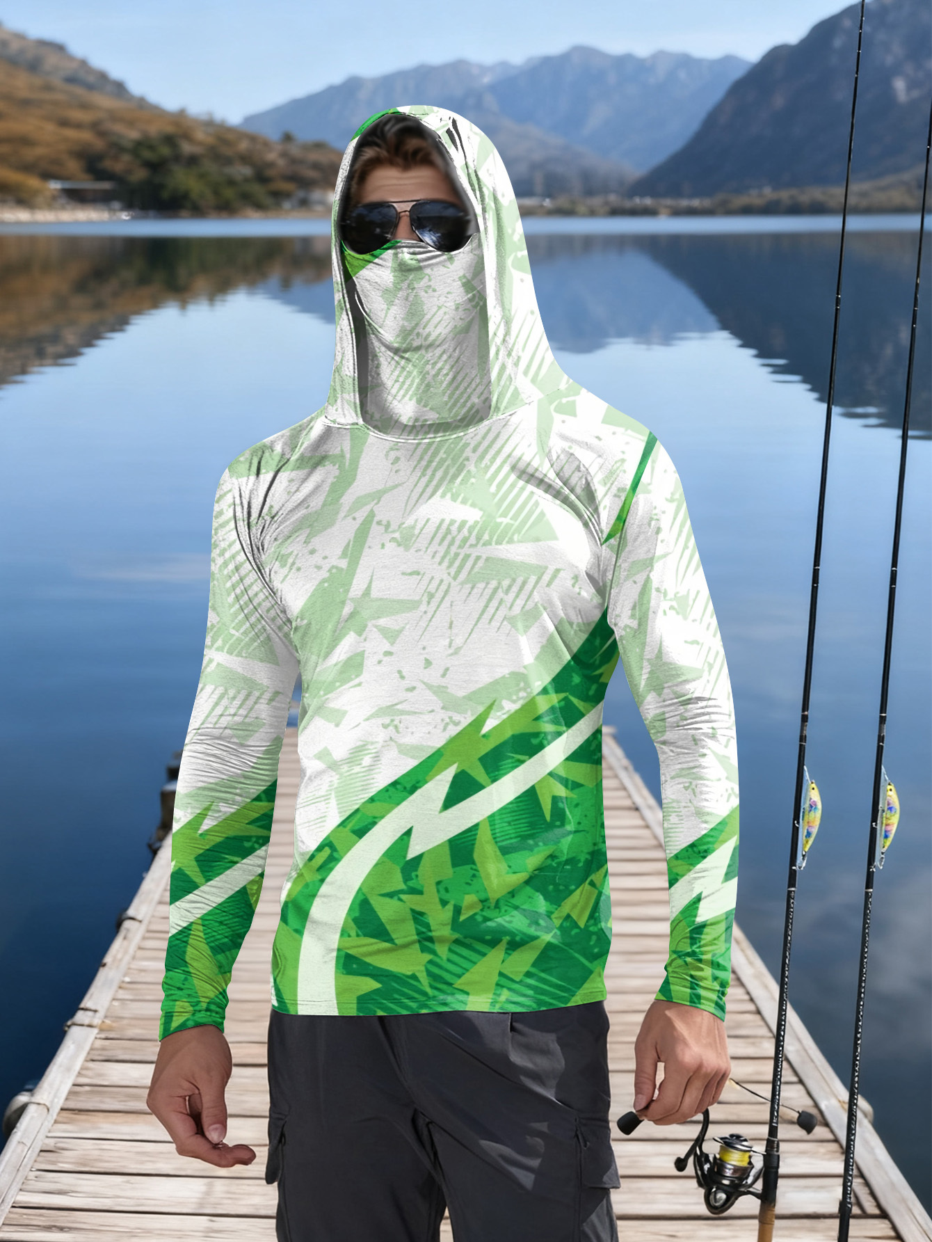 Men's Fishing Hooded Long-Slee - Fishing Shirt Uv Protection reseña y precio