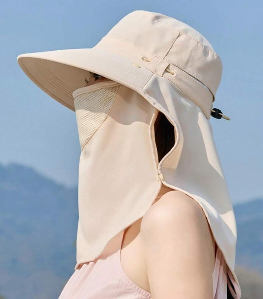 Women Wide Brim Sun Hat With F - Fishing Mask Sun Protection reseña y precio