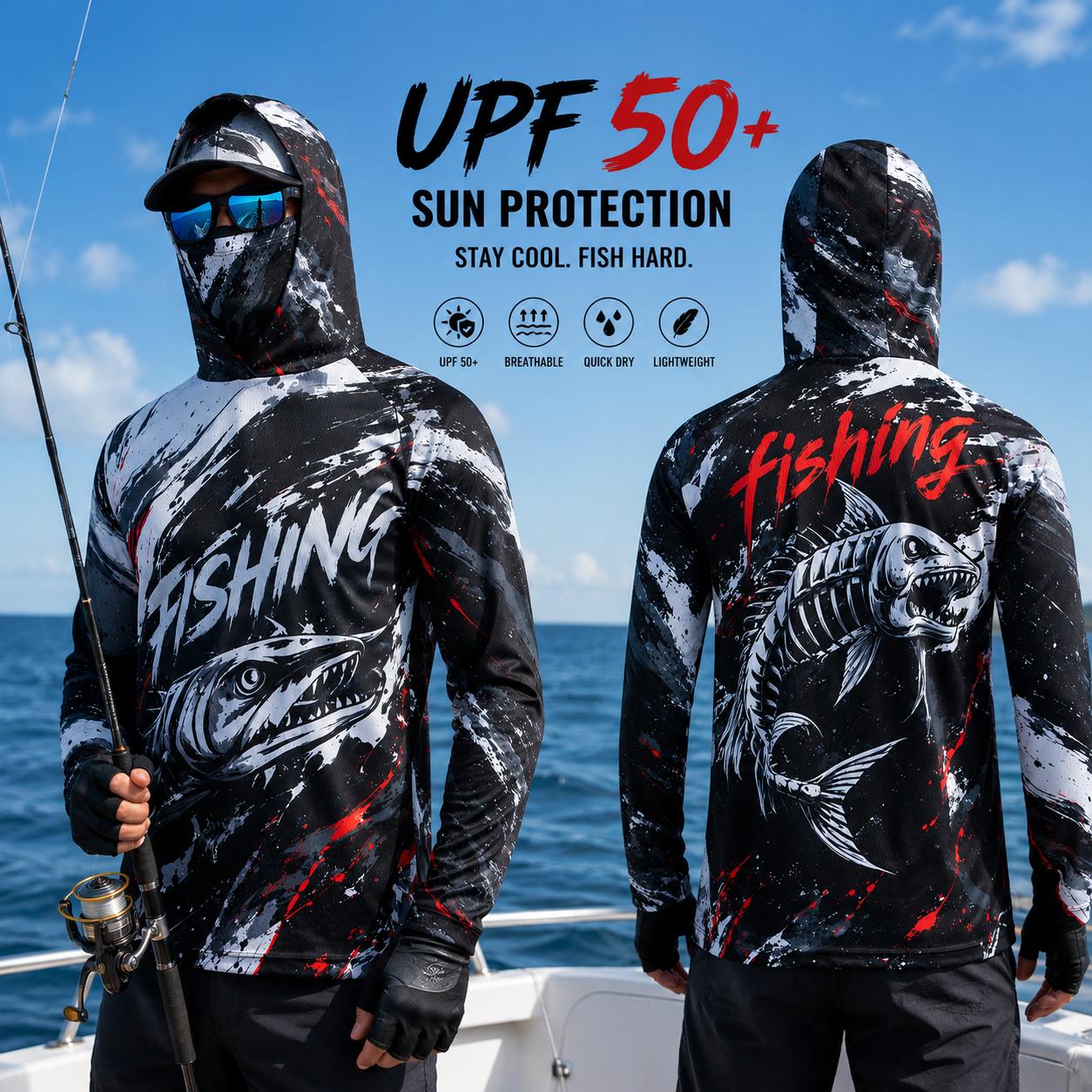 Men's Hooded Fishing Shirt UPF - Fishing Hoodie reseña y precio