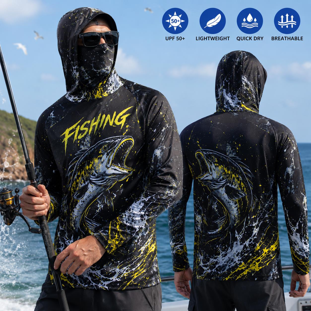 Men's Hooded Fishing Shirt UPF - Fishing Hoodie reseña y precio