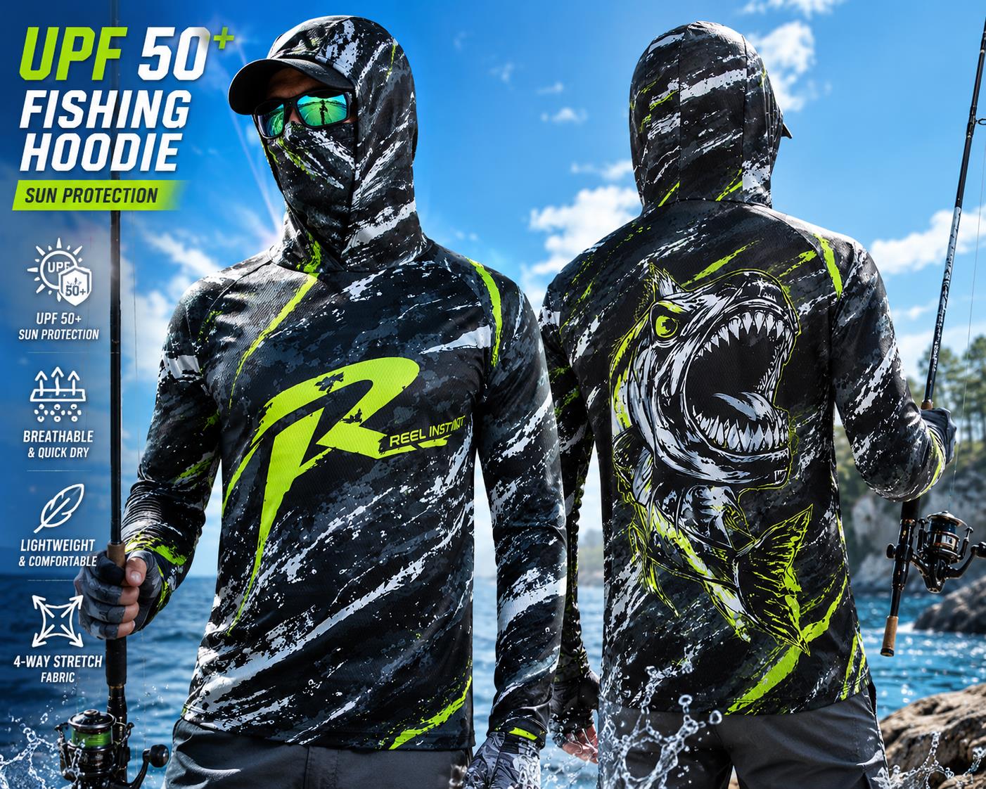 Men's Hooded Fishing Shirt UPF - Fishing Hoodie reseña y precio